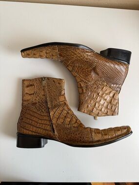 Fiesso by Aurelio Garcia crocodile-embossed ankle boots 🐊